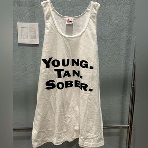 90s Young Tan Sober Spring Break Men’s Tank Top size L made in the‎ USA